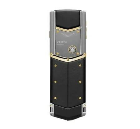 لوحة مفاتيح هاتف Vertu Signature باللونين الفضي والذهبي والأسود