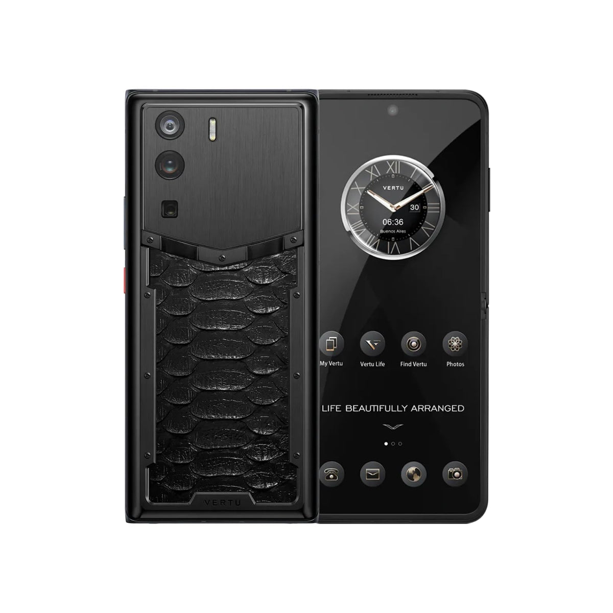 VERTU METAVERTU CURVE Python Skin Web3 5G Smartphone – Fortune Serpent Edition (Black, 512GB)