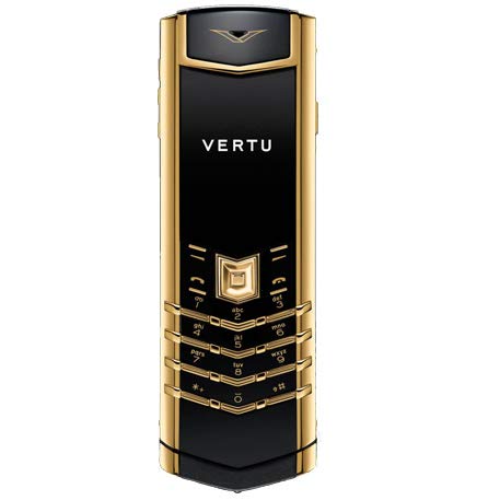 هاتف VERTU SIGNATURE S الكلاسيكي باللونين الأسود والذهبي مع لوحة مفاتيح 
