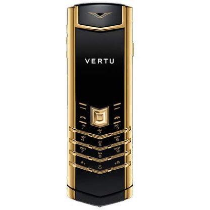 هاتف VERTU SIGNATURE S الكلاسيكي باللونين الأسود والذهبي مع لوحة مفاتيح 