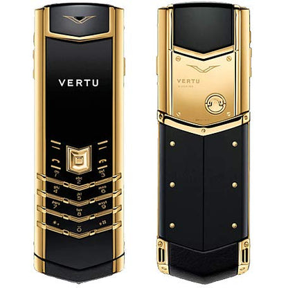 هاتف VERTU SIGNATURE S الكلاسيكي باللونين الأسود والذهبي مع لوحة مفاتيح 