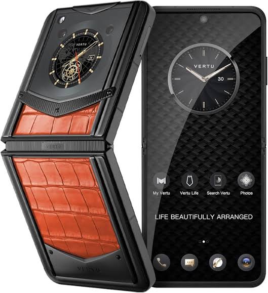 Vertu Ironflip Radiant Phoenix Alligator Skin Luxury Mobile Orange