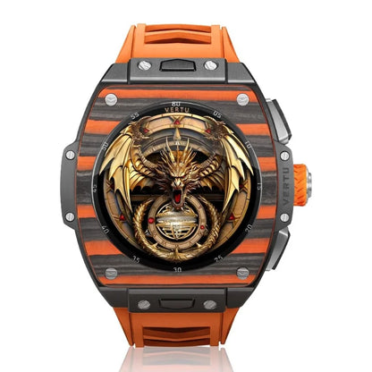 VERTU Grand Watch – Black & Orange Carbon Fibre Luxury Smartwatch