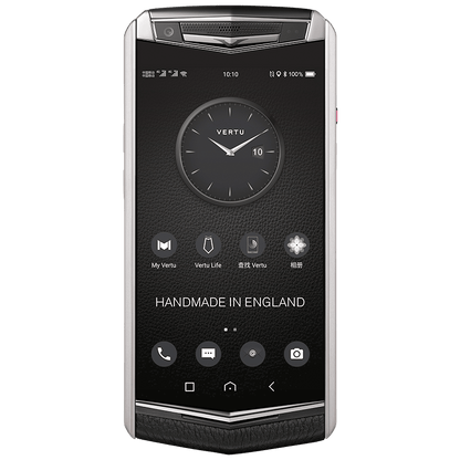 VERTU ASTER P BLACK SILVER CALFSKIN PHONE