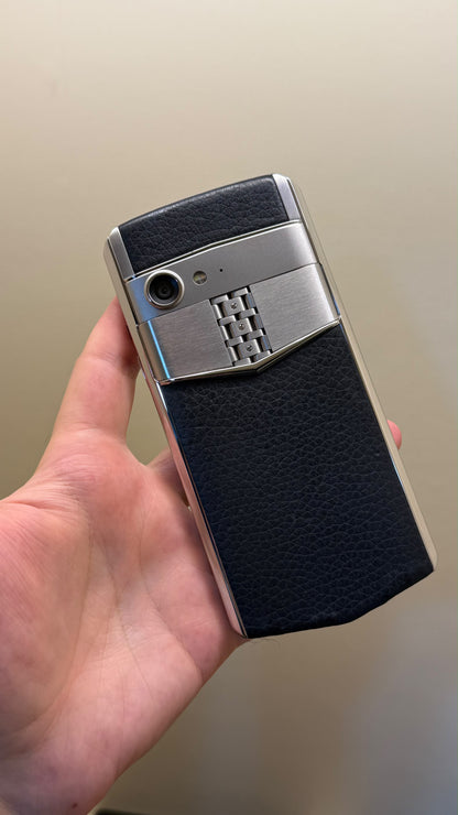 VERTU ASTER P BLACK SILVER CALFSKIN PHONE