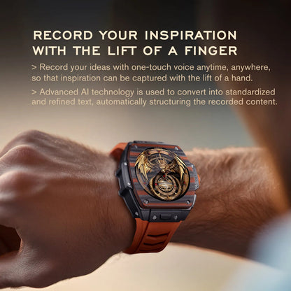 VERTU Grand Watch – Black & Orange Carbon Fibre Luxury Smartwatch