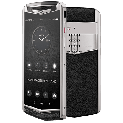 VERTU ASTER P BLACK SILVER CALFSKIN PHONE