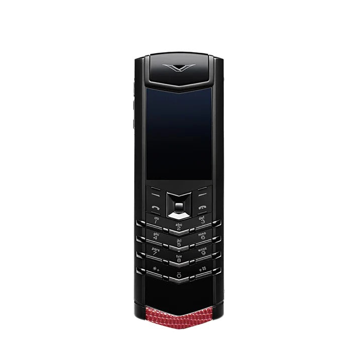 هاتف VERTU SIGNATURE V KEYPAD المحمول - أسود نقي وأحمر سحلية