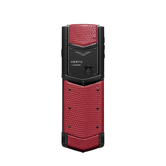 هاتف VERTU SIGNATURE V KEYPAD المحمول - أسود نقي وأحمر سحلية
