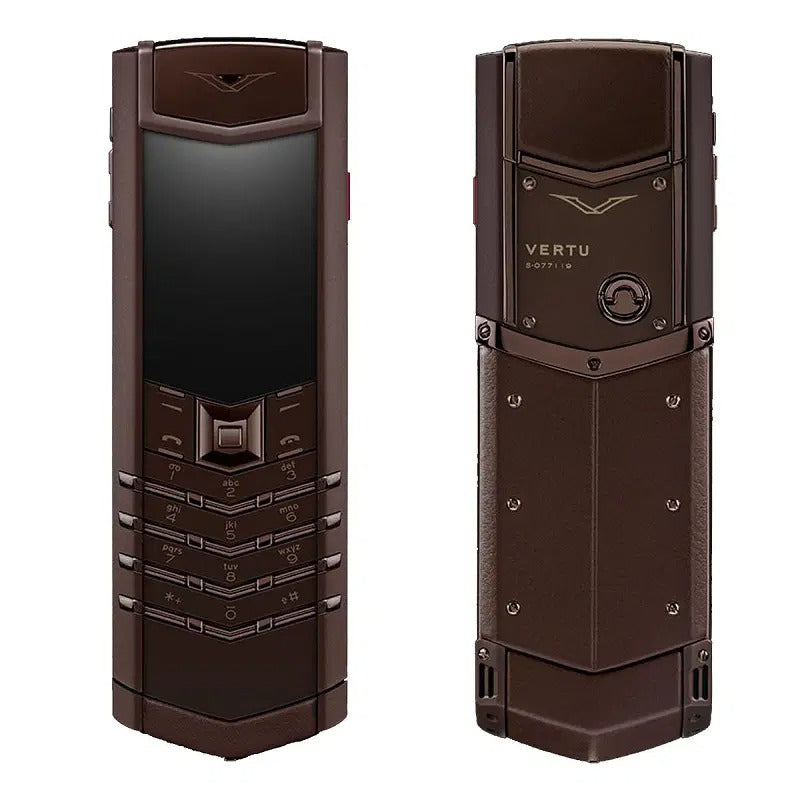 هاتف محمول Vertu Signature S باللون البني الشوكولاتي مع لوحة مفاتيح