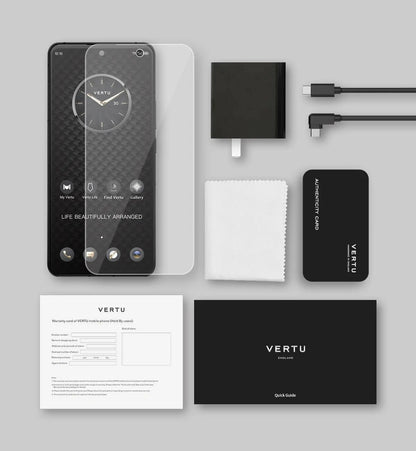هاتف Vertu 5G الفاخر المصنوع من الجلد الأسود (طلب مسبق)