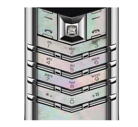 هاتف محمول Vertu Signature V بلوحة مفاتيح من الجلد باللون الأبيض اللؤلؤي