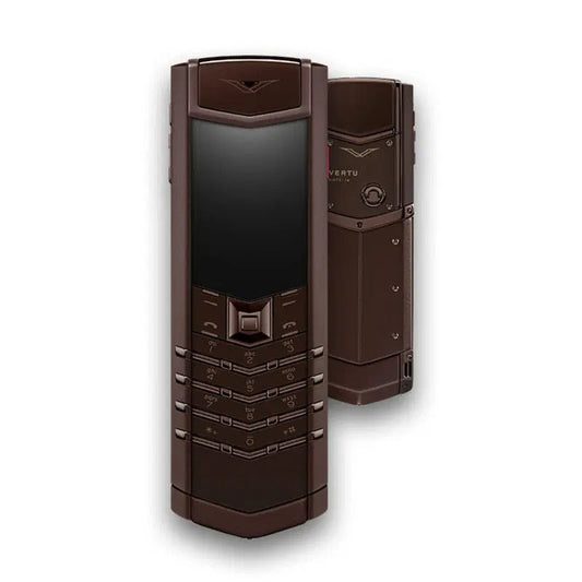 هاتف محمول Vertu Signature S باللون البني الشوكولاتي مع لوحة مفاتيح
