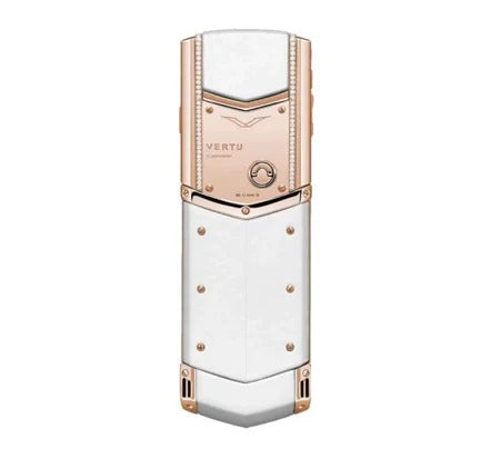Vertu Signature White Rose Gold Diamond Edition Keypad Mobile Phone