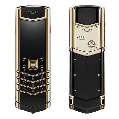 هاتف Vertu Signature من الذهب الحقيقي عيار 18 قيراطًا بلوحة مفاتيح من السيراميك الأسود