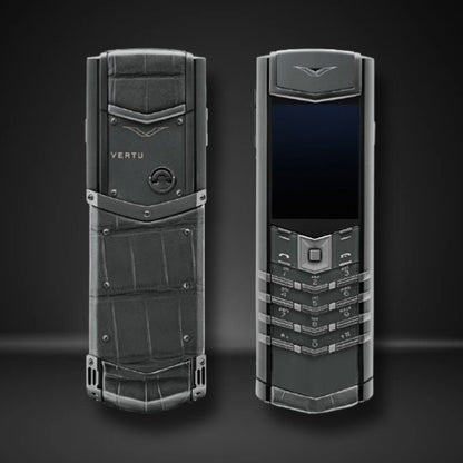 هاتف Vertu Signature S المحمول المصنوع من الزركونيوم والمصنوع من جلد التمساح