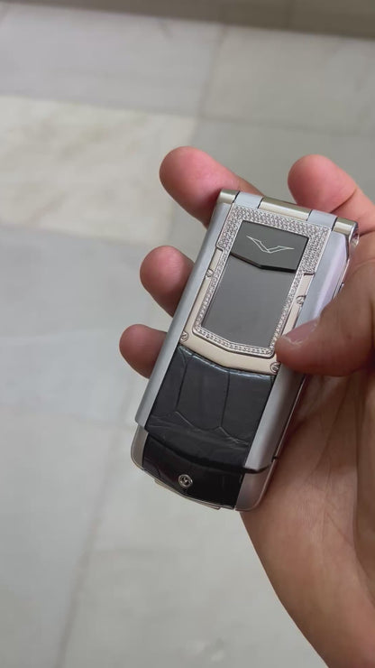 Vertu Constellation F Ayxta Black Alligator Diamond Luxury Keypad Mobile