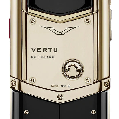 هاتف Vertu Signature من الذهب الحقيقي عيار 18 قيراطًا بلوحة مفاتيح من السيراميك الأسود