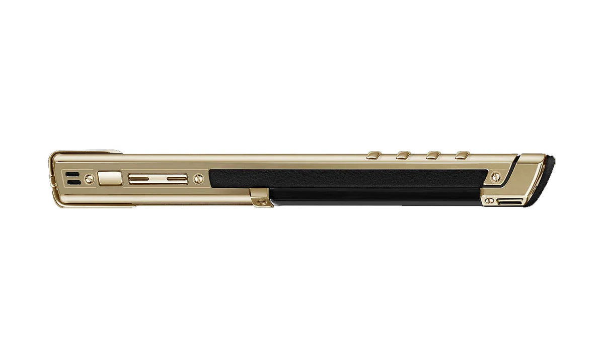 هاتف Vertu Signature من الذهب الحقيقي عيار 18 قيراطًا بلوحة مفاتيح من السيراميك الأسود