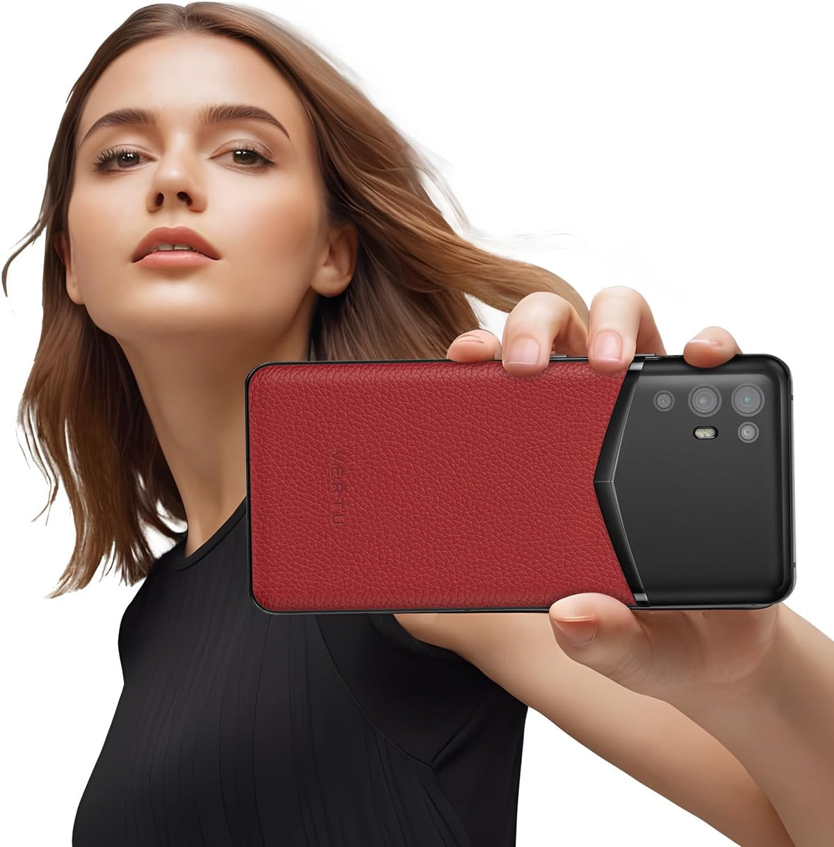 Ivertu Calfskin 5G Phone – Raspberry Red